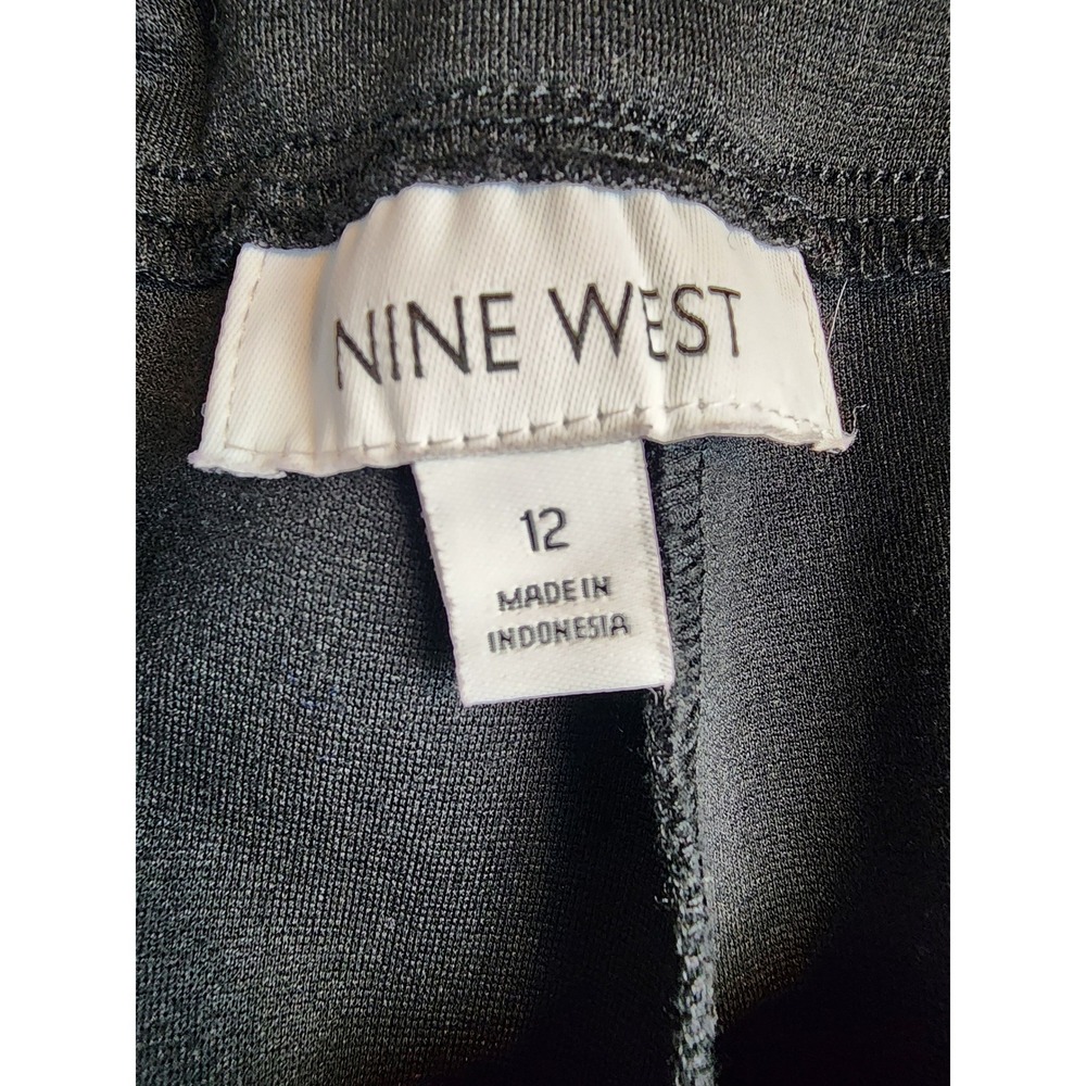 Nine West Womens Black Pull On Straight Leg Dress Pants Career Size 12 - Picture 3 of 4